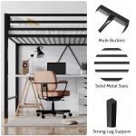 SHA CERLIN Junior Loft Bed Twin Size, Heavy Duty Twin Bed Frame - Image 5